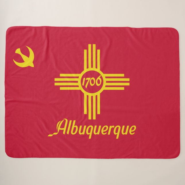 Flag of Albuquerque (New Mexico) Sherpa Blanket (Front (Horizontal))