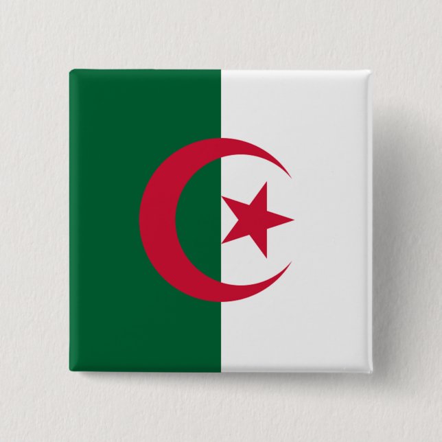 Flag of Algeria 15 Cm Square Badge (Front)