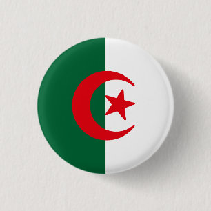 Flag of Algeria 3 Cm Round Badge