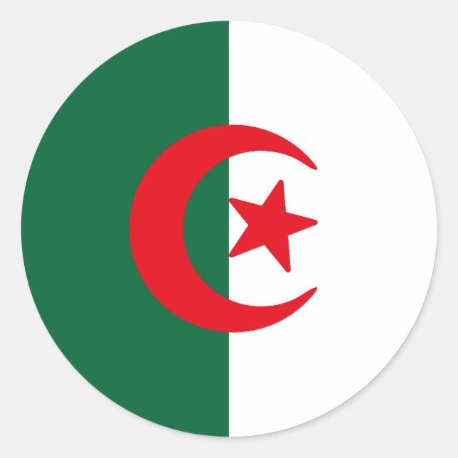 Flag of Algeria Classic Round Sticker (Front)