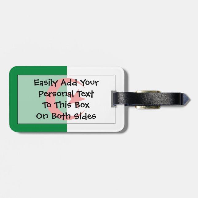 Flag of Algeria Easy ID Luggage Tag (Back Horizontal)