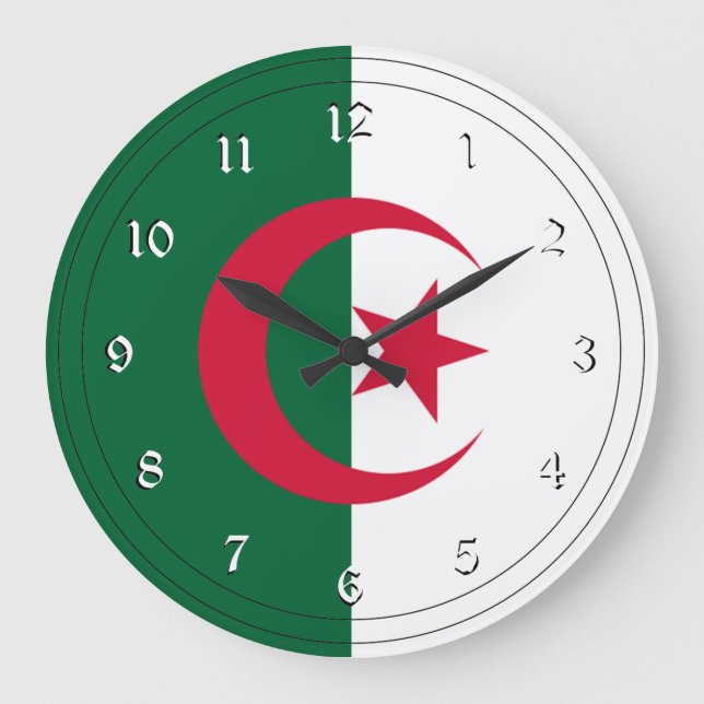Flag of Algeria Large Clock (Front)