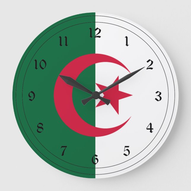 Flag of Algeria Large Clock (Front)