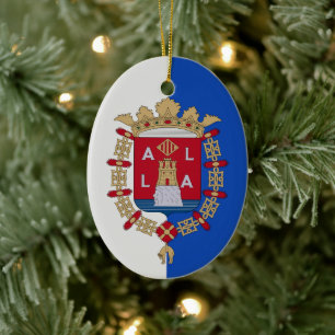 Flag of Alicante, Spain Ceramic Tree Decoration