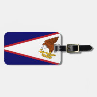 Flag of American Samoa Luggage Tag w leather strap