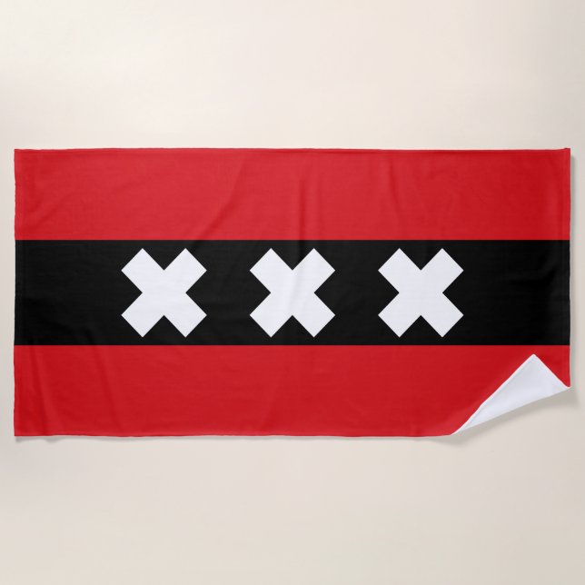 Flag of Amsterdam Beach Towel (Front)