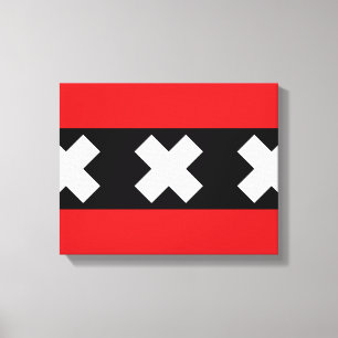 Flag of Amsterdam Canvas Print