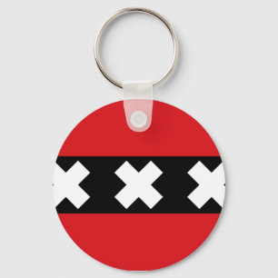 Flag of Amsterdam Key Ring