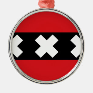 Flag of Amsterdam Metal Tree Decoration