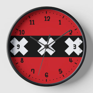 Flag of Amsterdam, Netherlands Clock
