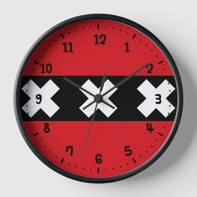Flag of Amsterdam, Netherlands Clock (Front)