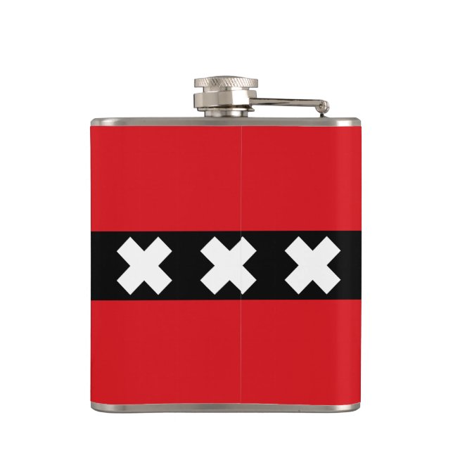 Flag of Amsterdam, Netherlands  Hip Flask (Back)