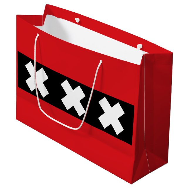 Flag of Amsterdam, Netherlands Large Gift Bag (Front Angled)