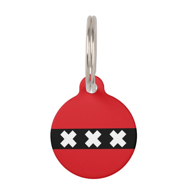 Flag of Amsterdam, Netherlands Pet Tag (Front)