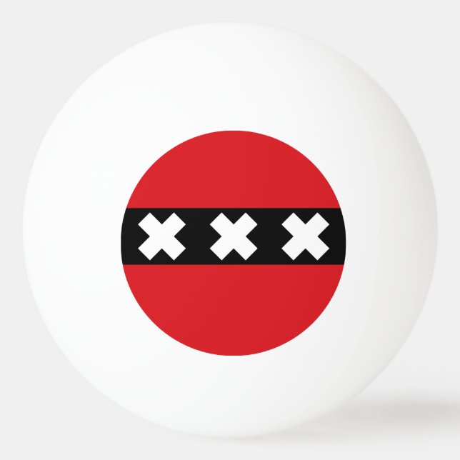Flag of Amsterdam, Netherlands Ping Pong Paddle Ping Pong Ball (Front)