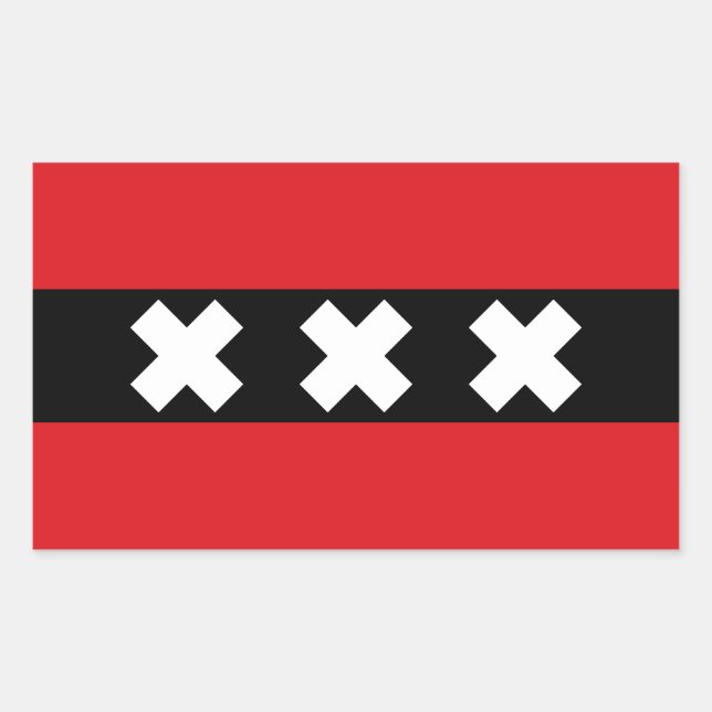 Flag of Amsterdam, Netherlands Rectangular Sticker (Front)