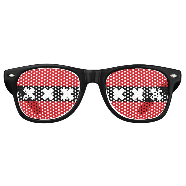 Flag of Amsterdam, Netherlands Retro Sunglasses (Front)