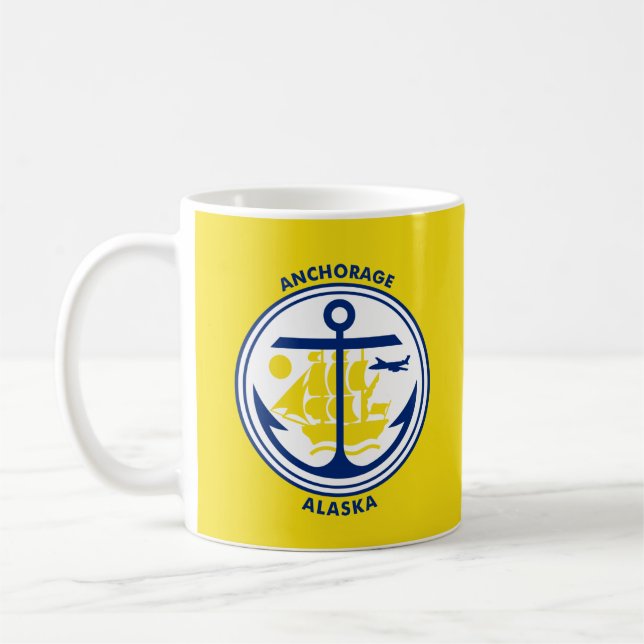 Flag of Anchorage, Alaska Coffee Mug (Left)