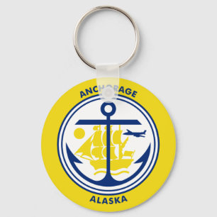 Flag of Anchorage, Alaska Keychain