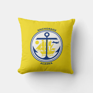 Flag of Anchorage, Alaska Throw Pillow