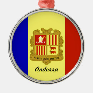 Flag of Andorra Metal Tree Decoration