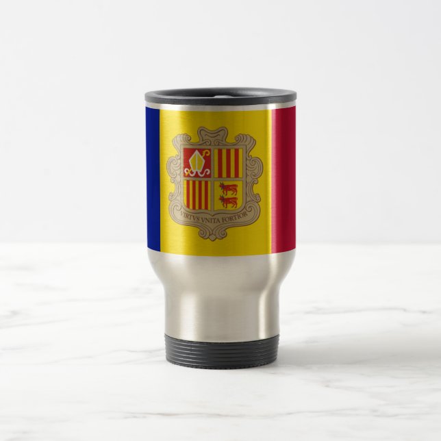 Flag of Andorra Travel/Commuter Mug (Center)