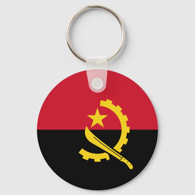 Flag of Angola - Bandeira de Angola Key Ring (Front)