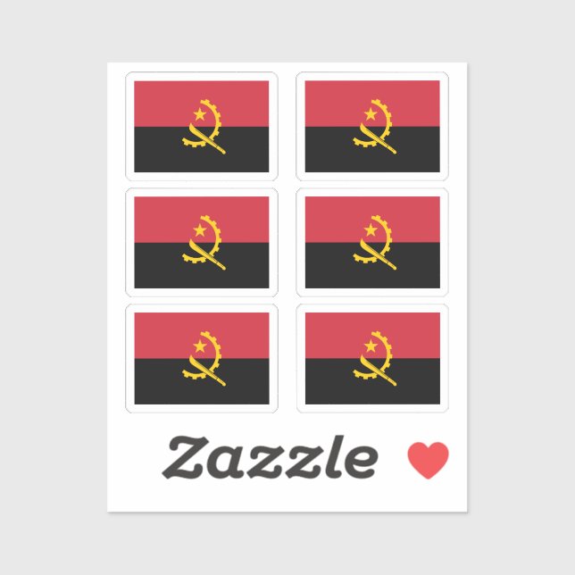 Flag of Angola Collection pack of 6 (Sheet)