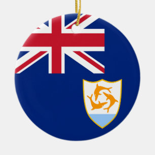 Flag of Anguilla Ceramic Tree Decoration