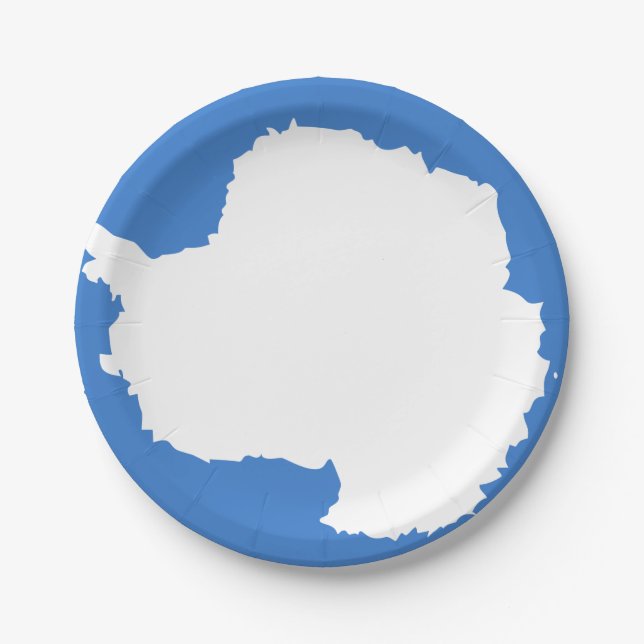 Flag of Antarctica Paper Plates (Front)