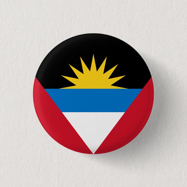 Flag of Antigua and Barbuda, Antiguan Barbudan 3 Cm Round Badge (Front)