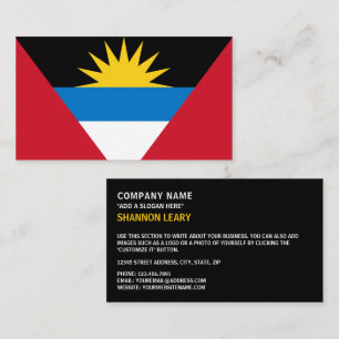 Flag of Antigua and Barbuda, Antiguan Barbudan Business Card