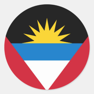 Flag of Antigua and Barbuda, Antiguan Barbudan Classic Round Sticker