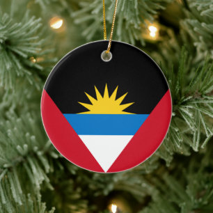 Flag of Antigua and Barbuda Ceramic Tree Decoration