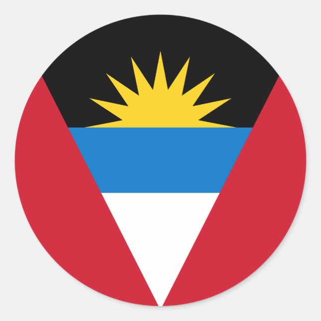 Flag of Antigua and Barbuda Classic Round Sticker (Front)