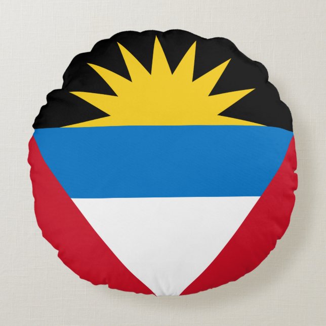 Flag of Antigua and Barbuda Round Cushion (Front)
