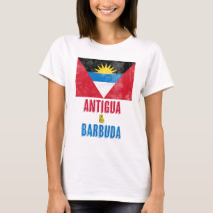 Flag of Antigua & Barbuda Grunge/"Distressed" Look T-Shirt