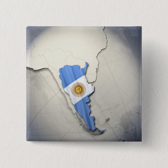 Flag of Argentina 15 Cm Square Badge (Front)