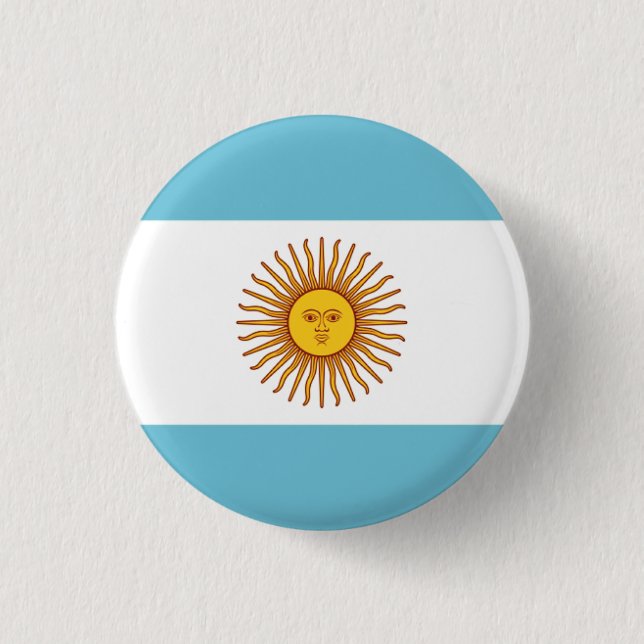 Flag of Argentina 3 Cm Round Badge (Front)