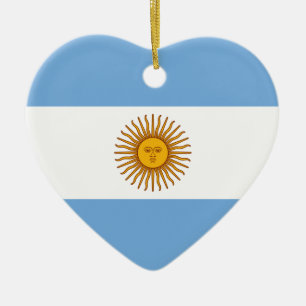 Flag of Argentina Bandera De Argentina Ceramic Tree Decoration