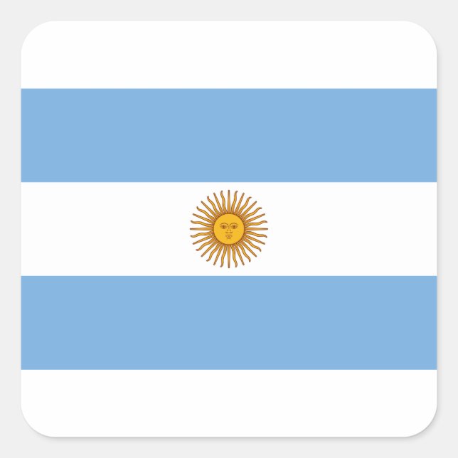 Flag of Argentina - Bandera de Argentina Square Sticker (Front)