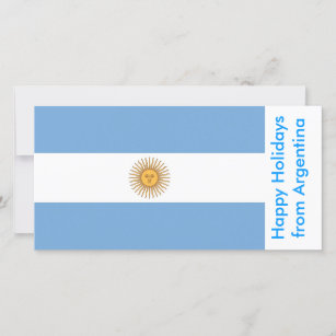 Flag of Argentina, Happy Holidays from Argentina Holiday Card