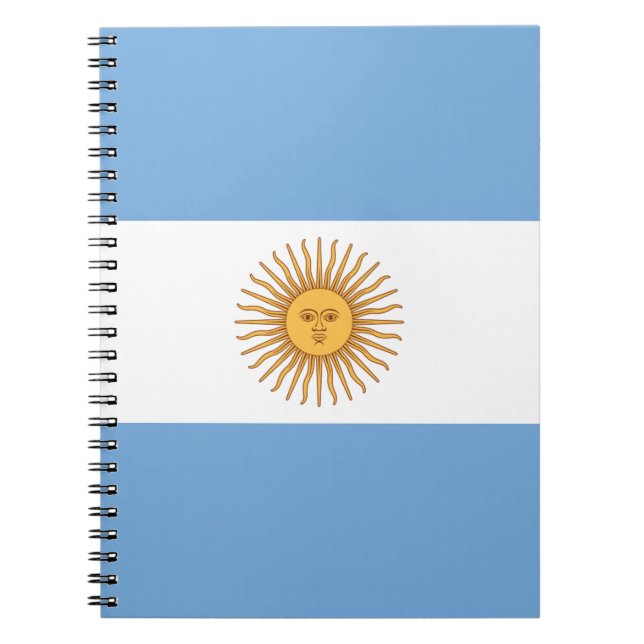 Flag of Argentina Spiral Notebook (Front)