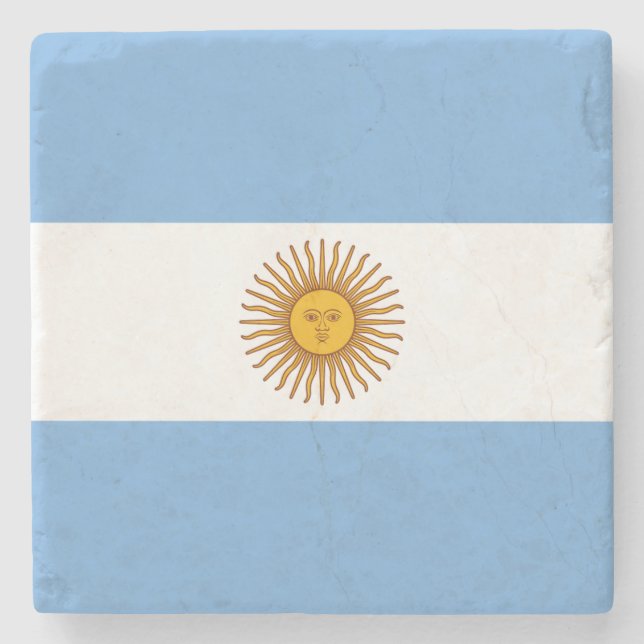 Flag of Argentina Stone Coaster (Front)
