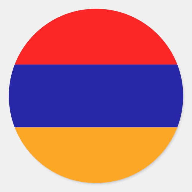 Flag of Armenia colours and design Classic Round Sticker (Front)