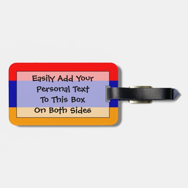 Flag of Armenia Easy ID Luggage Tag (Back Horizontal)