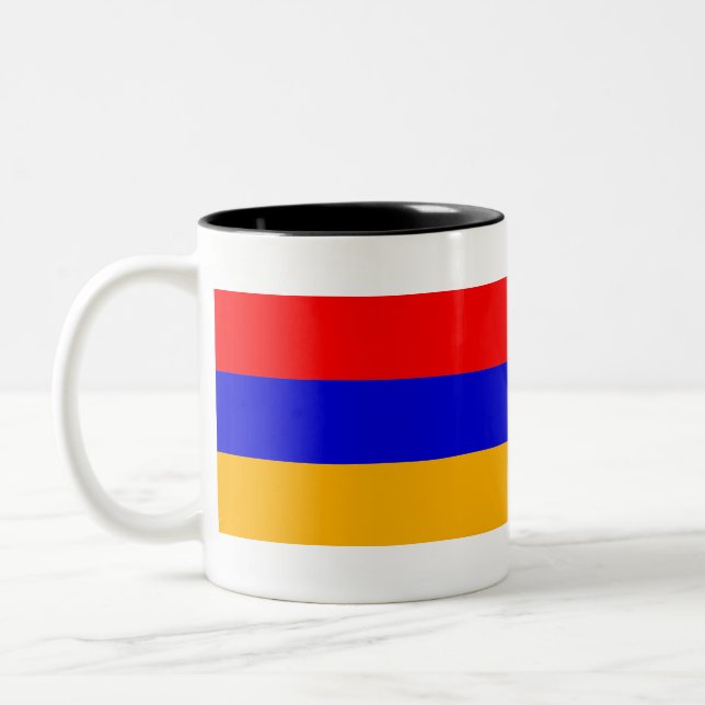 Flag of Armenia Two-Tone Coffee Mug (Left)