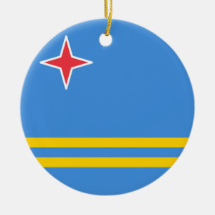 Flag of Aruba Ceramic Tree Decoration