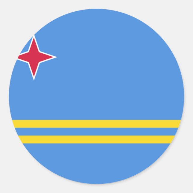 Flag of Aruba Classic Round Sticker (Front)
