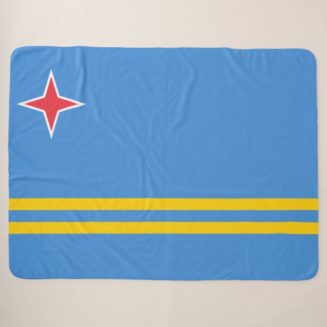 Flag of Aruba Sherpa Blanket (Front (Horizontal))